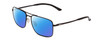 Profile View of Smith Optics Outcome Designer Polarized Sunglasses with Custom Cut Blue Mirror Lenses in Matte Black Unisex Aviator Full Rim Metal 59 mm