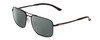 Profile View of Smith Optics Outcome Designer Polarized Reading Sunglasses with Custom Cut Powered Smoke Grey Lenses in Matte Black Unisex Aviator Full Rim Metal 59 mm