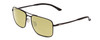 Profile View of Smith Optics Outcome Designer Polarized Reading Sunglasses with Custom Cut Powered Sun Flower Yellow Lenses in Matte Black Unisex Aviator Full Rim Metal 59 mm