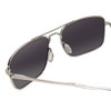Close Up View of Smith Outcome Unisex Aviator Sunglass Silver/ChromaPop Polarize Blue Mirror 59mm