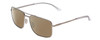 Profile View of Smith Optics Outcome Designer Polarized Reading Sunglasses with Custom Cut Powered Amber Brown Lenses in Silver Unisex Aviator Full Rim Metal 59 mm