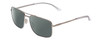 Profile View of Smith Optics Outcome Designer Polarized Reading Sunglasses with Custom Cut Powered Smoke Grey Lenses in Silver Unisex Aviator Full Rim Metal 59 mm