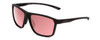 Profile View of Smith Pinpoint Unisex Square Sunglasses in Black/ChromaPop Ignitor Rose Red 59mm