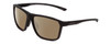 Profile View of Smith Optics Pinpoint Designer Polarized Sunglasses with Custom Cut Amber Brown Lenses in Matte Black Unisex Square Full Rim Acetate 59 mm