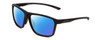 Profile View of Smith Optics Pinpoint Designer Polarized Sunglasses with Custom Cut Blue Mirror Lenses in Matte Black Unisex Square Full Rim Acetate 59 mm