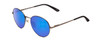 Profile View of Smith Prep Unisex Round Sunglasses Gun Metal Silver/Polarized Blue Mirror 53 mm