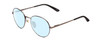 Profile View of Smith Optics Prep Designer Blue Light Blocking Eyeglasses in Matte Gun Metal Silver Unisex Round Full Rim Metal 53 mm