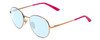 Profile View of Smith Optics Prep Designer Blue Light Blocking Eyeglasses in Rose Gold Unisex Round Full Rim Metal 53 mm
