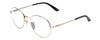 Profile View of Smith Optics Prep Designer Blue Light Blocking Eyeglasses in Silver Black Unisex Round Full Rim Metal 59 mm