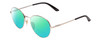 Profile View of Smith Optics Prep Designer Polarized Reading Sunglasses with Custom Cut Powered Green Mirror Lenses in Silver Black Unisex Round Full Rim Metal 59 mm