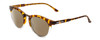 Profile View of Smith Optics Questa Designer Polarized Reading Sunglasses with Custom Cut Powered Amber Brown Lenses in Amber Brown Tortoise Ladies Round Full Rim Acetate 50 mm