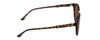 Side View of Smith Questa Ladies Sunglasses in Tortoise Brown Grey/Polarized Gold Mirror 50mm