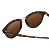 Close Up View of Smith Questa Ladies Sunglasses in Tortoise Brown Grey/Polarized Gold Mirror 50mm