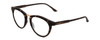 Profile View of Smith Optics Questa Designer Blue Light Blocking Eyeglasses in Matte Ash Tortoise Brown Grey Ladies Round Full Rim Acetate 50 mm
