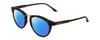 Profile View of Smith Optics Questa Designer Polarized Reading Sunglasses with Custom Cut Powered Blue Mirror Lenses in Matte Ash Tortoise Brown Grey Ladies Round Full Rim Acetate 50 mm