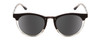 Front View of Smith Questa Ladies Round Sunglasses in Matte Black Crystal/Polarized Gray 50 mm