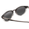 Close Up View of Smith Questa Ladies Round Sunglasses in Matte Black Crystal/Polarized Gray 50 mm