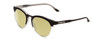 Profile View of Smith Optics Questa Designer Polarized Reading Sunglasses with Custom Cut Powered Sun Flower Yellow Lenses in Matte Black Crystal Ladies Round Full Rim Acetate 50 mm