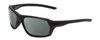 Profile View of Smith Optics Rebound Elite Designer Polarized Sunglasses with Custom Cut Smoke Grey Lenses in Matte Deep Ink Navy Blue Cobalt Unisex Rectangle Full Rim Acetate 59 mm