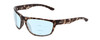 Profile View of Smith Optics Redding Designer Progressive Lens Blue Light Blocking Eyeglasses in Black Tortoise Unisex Wrap Full Rim Acetate 62 mm with Blue Light Zone functionality illustration laid over the lens