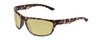 Profile View of Smith Optics Redding Designer Polarized Reading Sunglasses with Custom Cut Powered Sun Flower Yellow Lenses in Black Tortoise Unisex Wrap Full Rim Acetate 62 mm