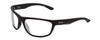 Profile View of Smith Optics Redding Designer Blue Light Blocking Eyeglasses in Matte Black Unisex Wrap Full Rim Acetate 62 mm