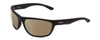 Profile View of Smith Optics Redding Designer Polarized Sunglasses with Custom Cut Amber Brown Lenses in Matte Black Unisex Wrap Full Rim Acetate 62 mm