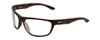 Profile View of Smith Optics Redding Designer Blue Light Blocking Eyeglasses in Matte Tortoise Havana Gold Unisex Wrap Full Rim Acetate 62 mm