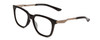 Profile View of Smith Optics Roam Designer Progressive Lens Blue Light Blocking Eyeglasses in Gloss Black Unisex Classic Full Rim Acetate 53 mm with Blue Light Zone functionality illustration laid over the lens