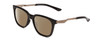 Profile View of Smith Optics Roam Designer Polarized Sunglasses with Custom Cut Amber Brown Lenses in Gloss Black Unisex Classic Full Rim Acetate 53 mm
