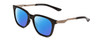 Profile View of Smith Optics Roam Designer Polarized Sunglasses with Custom Cut Blue Mirror Lenses in Gloss Black Unisex Classic Full Rim Acetate 53 mm