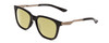 Profile View of Smith Optics Roam Designer Polarized Reading Sunglasses with Custom Cut Powered Sun Flower Yellow Lenses in Gloss Black Unisex Classic Full Rim Acetate 53 mm