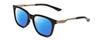 Profile View of Smith Optics Roam Designer Polarized Reading Sunglasses with Custom Cut Powered Blue Mirror Lenses in Gloss Black Unisex Classic Full Rim Acetate 53 mm