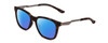 Profile View of Smith Optics Roam Designer Polarized Sunglasses with Custom Cut Blue Mirror Lenses in Matte Tortoise Havana Gold Unisex Classic Full Rim Acetate 53 mm