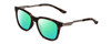 Profile View of Smith Optics Roam Designer Polarized Reading Sunglasses with Custom Cut Powered Green Mirror Lenses in Matte Tortoise Havana Gold Unisex Classic Full Rim Acetate 53 mm