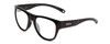 Profile View of Smith Optics Rockaway Designer Reading Eye Glasses in Gloss Black Ladies Cateye Full Rim Acetate 52 mm