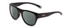 Profile View of Smith Optics Rockaway Designer Polarized Sunglasses with Custom Cut Smoke Grey Lenses in Gloss Black Ladies Cateye Full Rim Acetate 52 mm