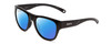 Profile View of Smith Optics Rockaway Designer Polarized Reading Sunglasses with Custom Cut Powered Blue Mirror Lenses in Gloss Black Ladies Cateye Full Rim Acetate 52 mm