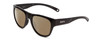 Profile View of Smith Optics Rockaway Designer Polarized Reading Sunglasses with Custom Cut Powered Amber Brown Lenses in Gloss Black Ladies Cateye Full Rim Acetate 52 mm
