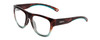 Profile View of Smith Optics Rockaway Designer Reading Eye Glasses in Tortoise Havana Brown Gold Crystal Opal Fade Ladies Cateye Full Rim Acetate 52 mm