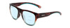 Profile View of Smith Optics Rockaway Designer Progressive Lens Blue Light Blocking Eyeglasses in Tortoise Havana Brown Gold Crystal Opal Fade Ladies Cateye Full Rim Acetate 52 mm with Blue Light Zone functionality illustration laid over the lens