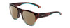 Profile View of Smith Optics Rockaway Designer Polarized Sunglasses with Custom Cut Amber Brown Lenses in Tortoise Havana Brown Gold Crystal Opal Fade Ladies Cateye Full Rim Acetate 52 mm