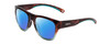 Profile View of Smith Optics Rockaway Designer Polarized Sunglasses with Custom Cut Blue Mirror Lenses in Tortoise Havana Brown Gold Crystal Opal Fade Ladies Cateye Full Rim Acetate 52 mm