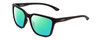 Profile View of Smith Optics Shoutout Designer Polarized Reading Sunglasses with Custom Cut Powered Green Mirror Lenses in Matte Black Unisex Retro Full Rim Acetate 57 mm