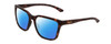 Profile View of Smith Optics Shoutout Designer Polarized Reading Sunglasses with Custom Cut Powered Blue Mirror Lenses in Matte Tortoise Havana Brown Gold Unisex Retro Full Rim Acetate 57 mm