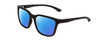 Profile View of Smith Optics Shoutout Core Designer Polarized Reading Sunglasses with Custom Cut Powered Blue Mirror Lenses in Matte Black Unisex Retro Full Rim Acetate 57 mm