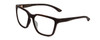 Profile View of Smith Optics Shoutout Core Designer Progressive Lens Blue Light Blocking Eyeglasses in Matte Tortoise Havana Gold Unisex Retro Full Rim Acetate 57 mm with Blue Light Zone functionality illustration laid over the lens