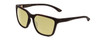 Profile View of Smith Optics Shoutout Core Designer Polarized Reading Sunglasses with Custom Cut Powered Sun Flower Yellow Lenses in Matte Tortoise Havana Gold Unisex Retro Full Rim Acetate 57 mm