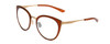 Profile View of Smith Optics Somerset Designer Single Vision Prescription Rx Eyeglasses in Amber Ladies Cateye Full Rim Stainless Steel 53 mm
