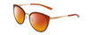 Profile View of Smith Optics Somerset Designer Polarized Sunglasses with Custom Cut Red Mirror Lenses in Amber Ladies Cateye Full Rim Stainless Steel 53 mm